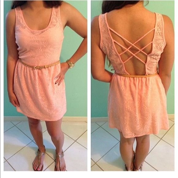 peach summer dress